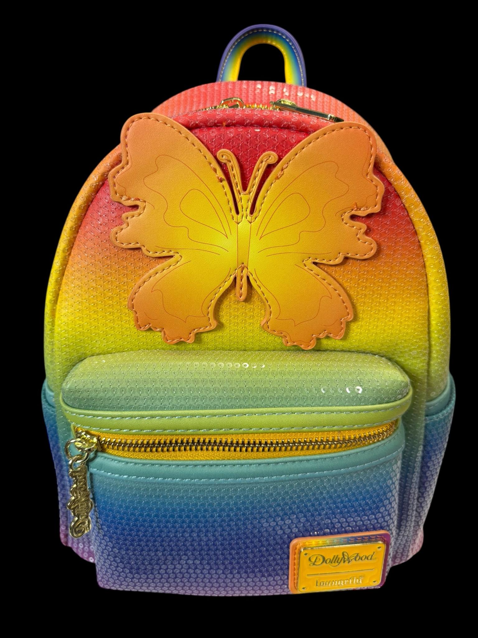 Loungefly Dollywood Rainbow Sequin Butterfly Backpack and Wallet Set NEW Loungefly Dollywood bags are available NOW at Heartsong  main image 2