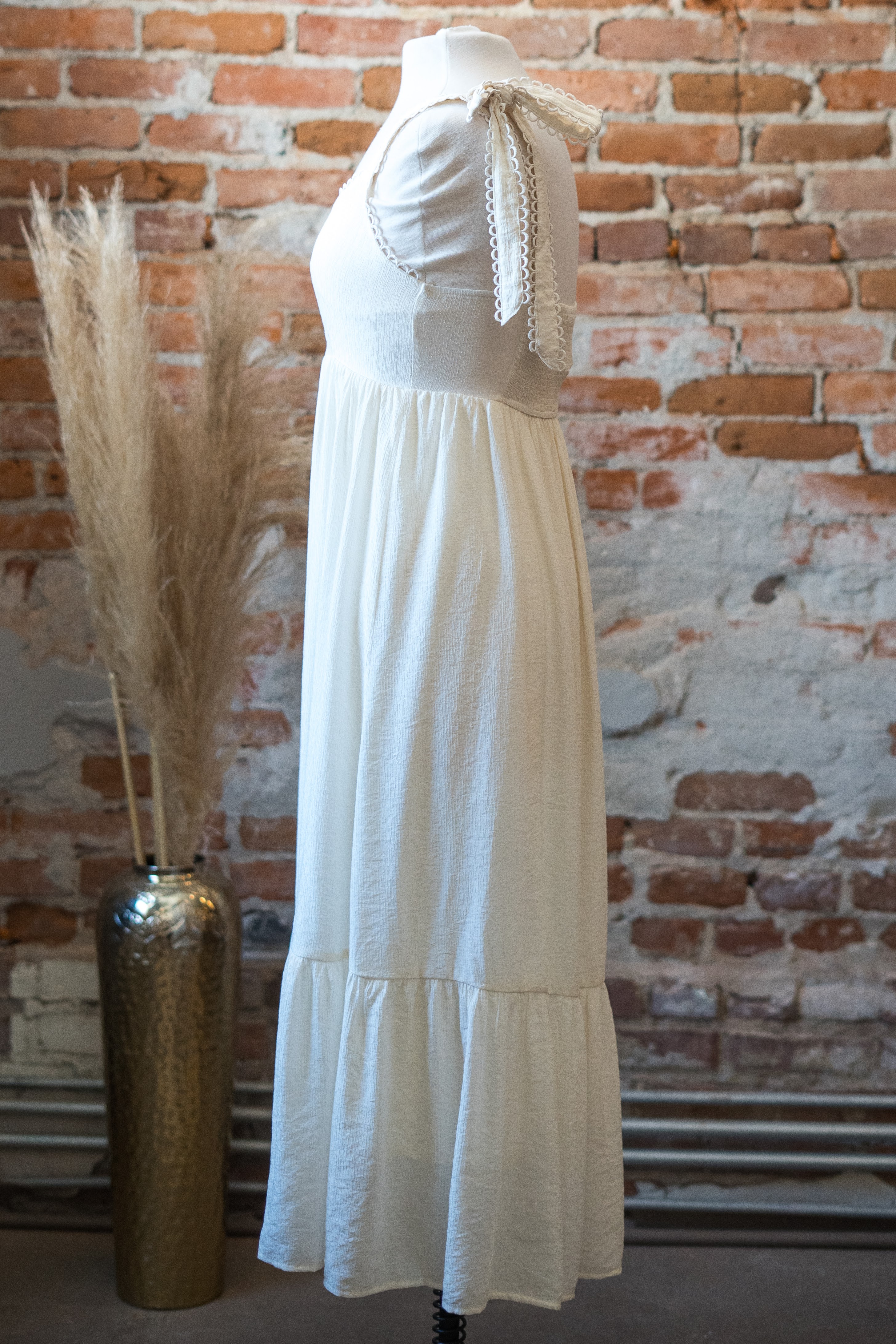 knee length dresses for ladies Corset Midi Dress in Buttercup With Zipper Back