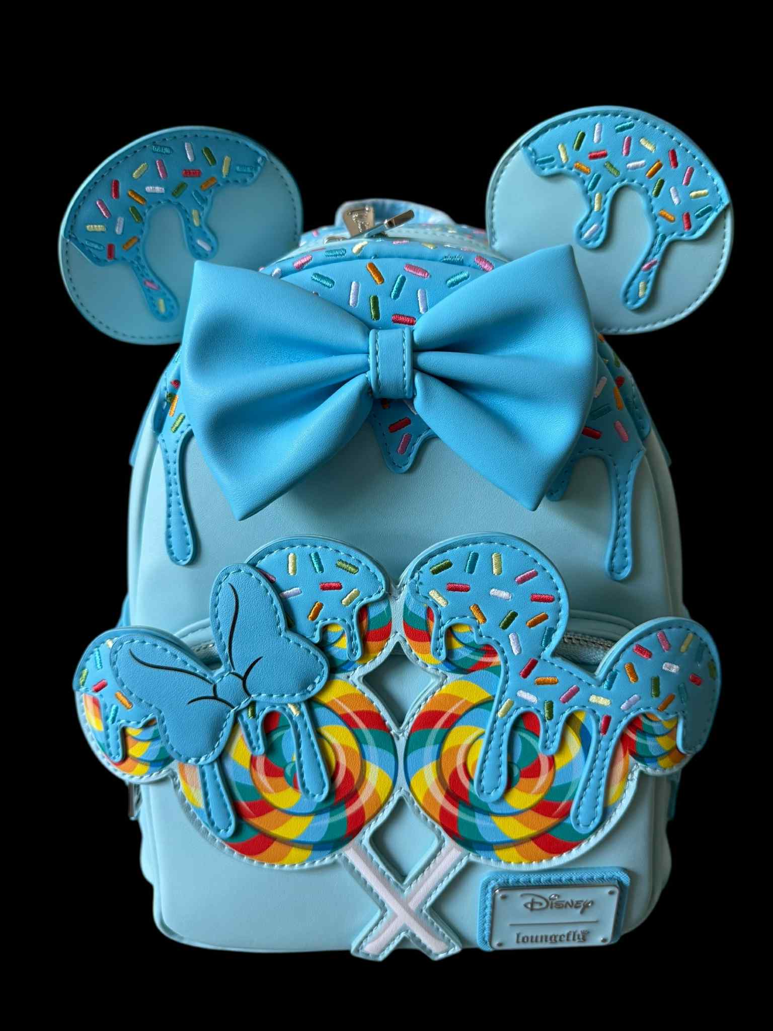 Loungefly Disney Minnie Mouse Lollipop ? Blue Sprinkle Ears Mini Backpack Loungefly Disney Minnie Mouse Iridescent Sequin Ears Mini  main image 3