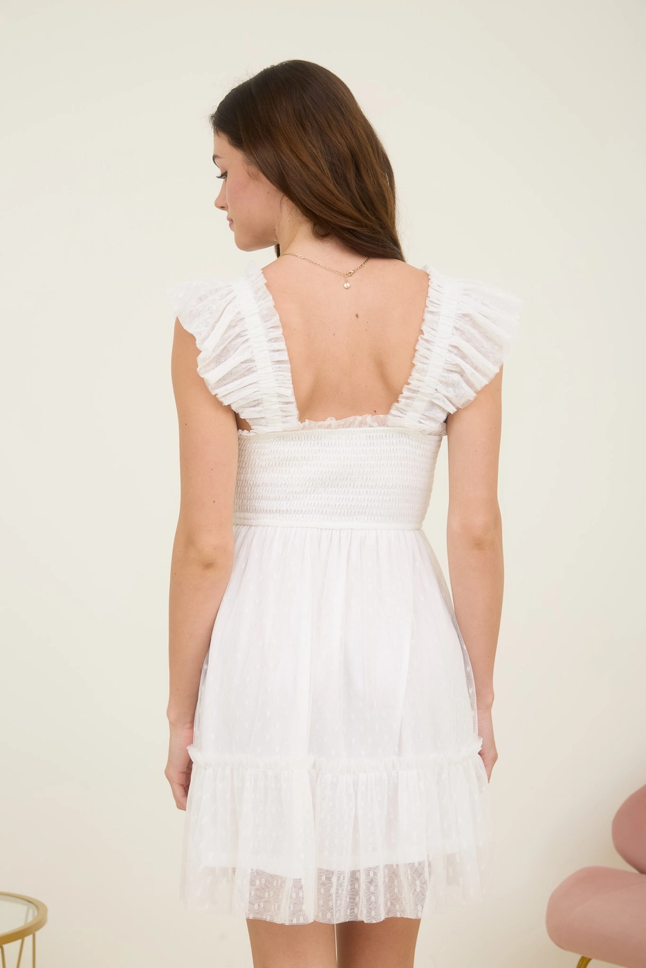 white christmas dresses LILAC GIA SMOCKED SILK CHIFFON MINI DRESS | CULT MIA