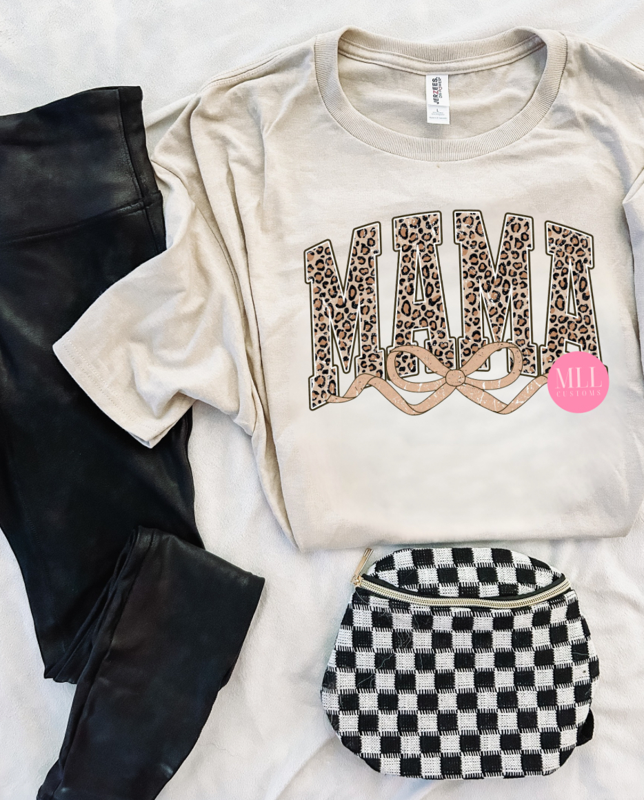 Leopard Mama Tee -MLL CUSTOMS | My Lucky Lemon Boutique