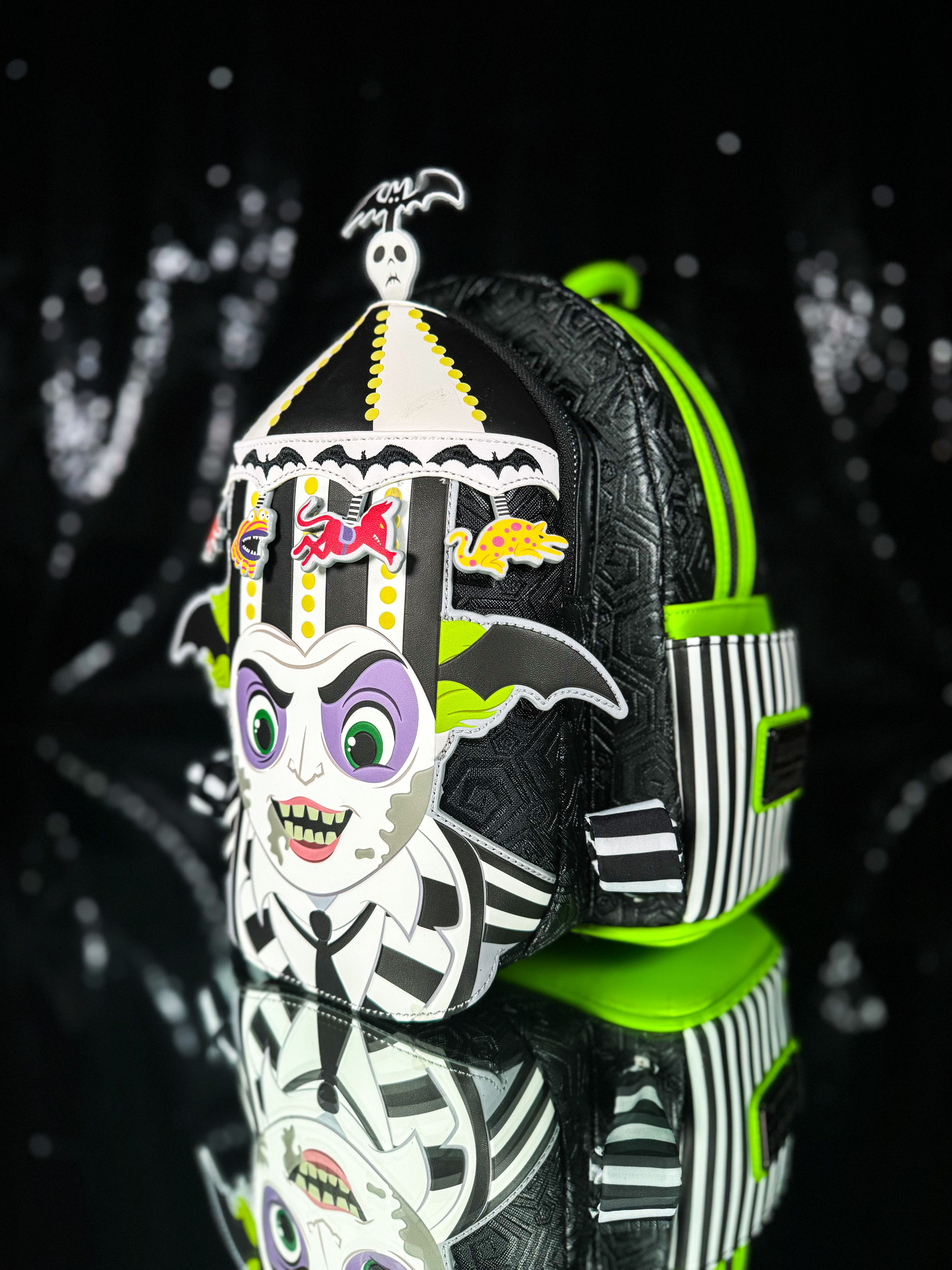Loungefly Beetlejuice Carousel Hat Light Up Cosplay Mini Backpack Amazon.com: Loungefly Beetlejuice Carousel Glow in The Dark  main image 4