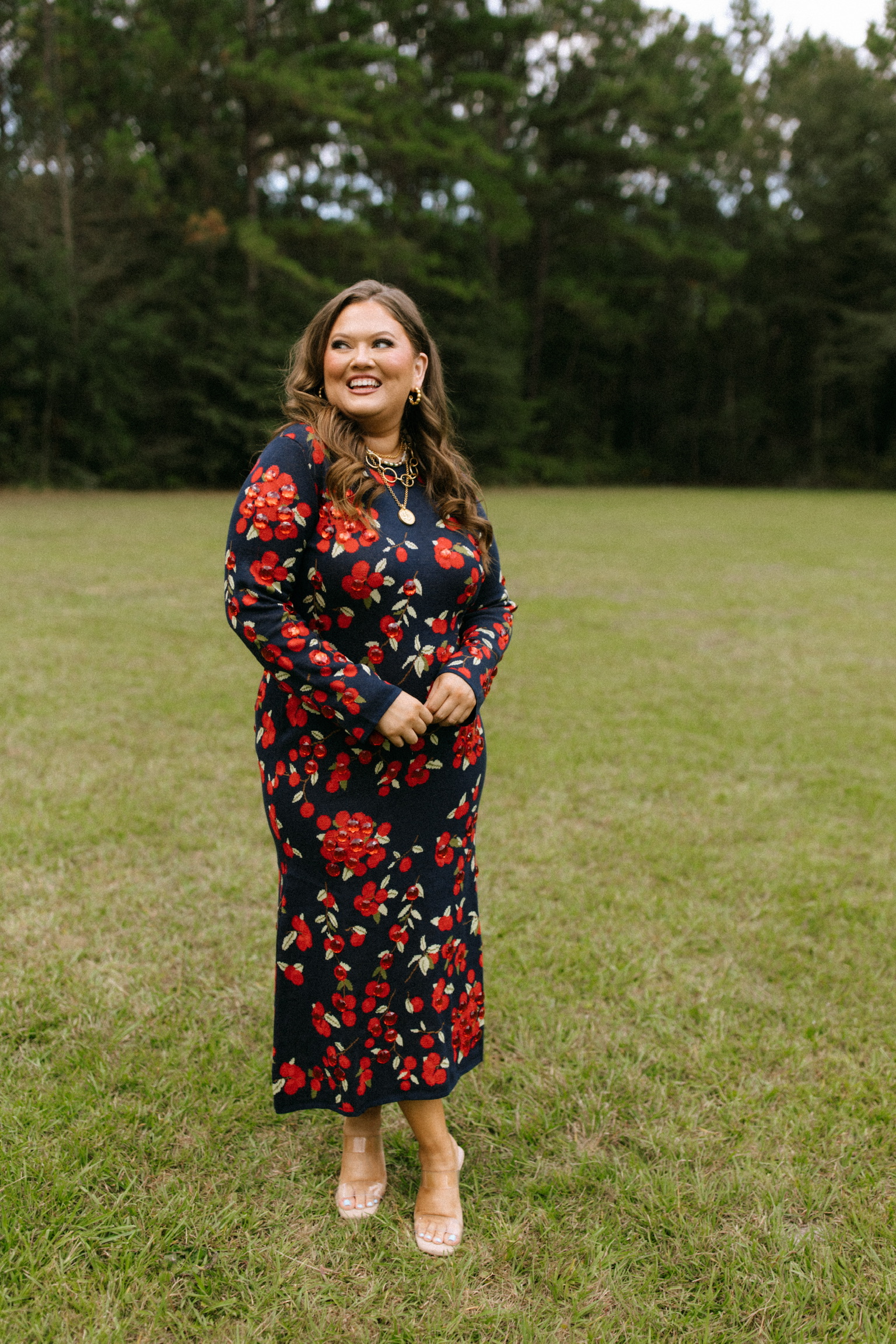 cranberry midi dress Cranberry Genna Long Sleeve Midi Dress