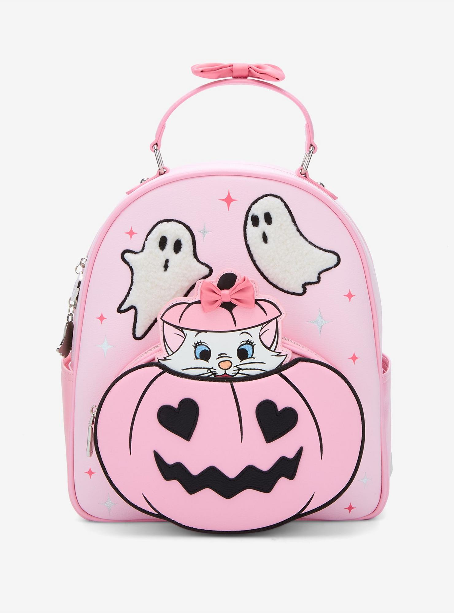 floral print mini backpack Disney Minnie Mouse Behind the design of elephants Sized for Everyday Use Color:Lilac Gingham
