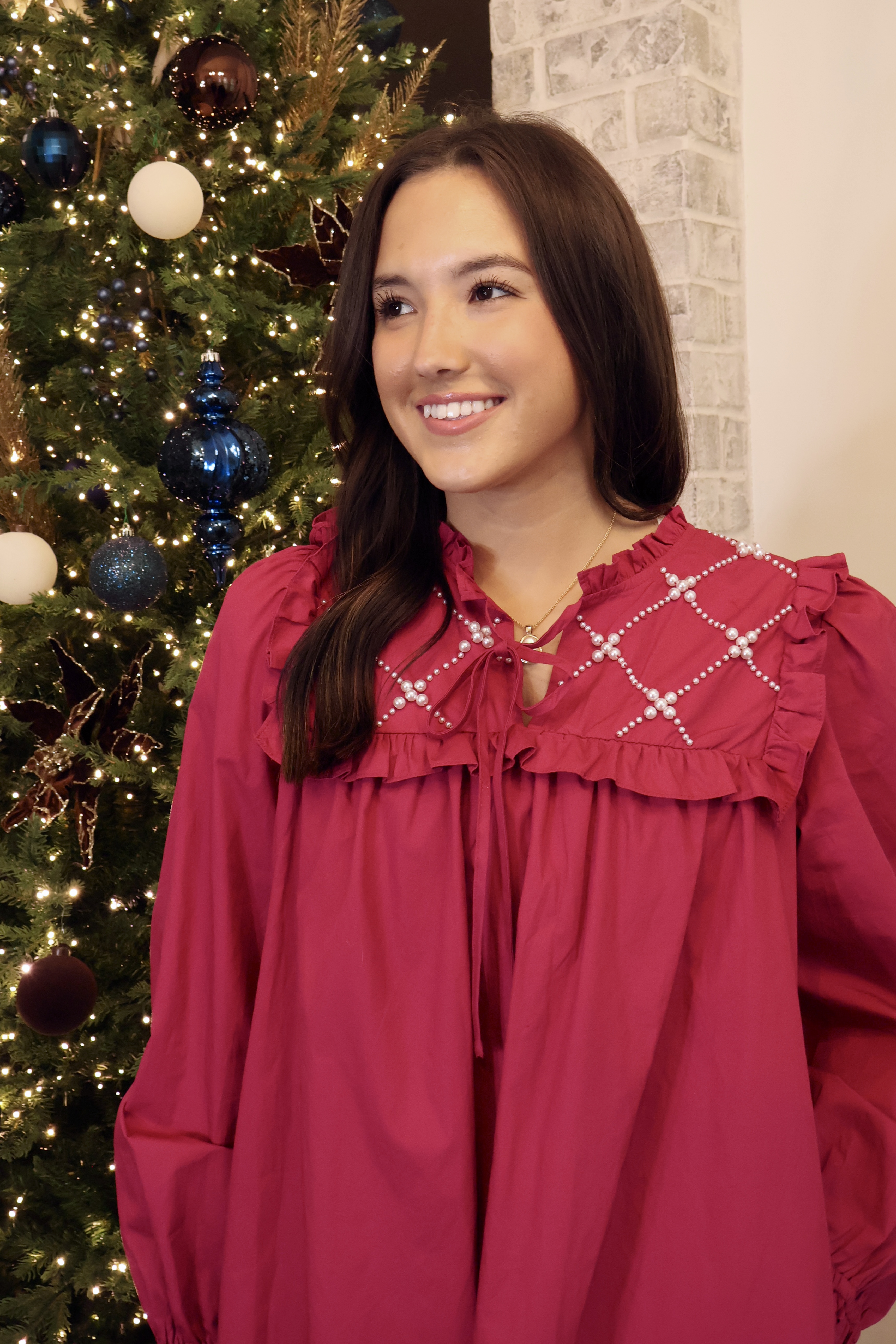 Pearl Ruffle Mini Dress | Willow Lane Boutique
