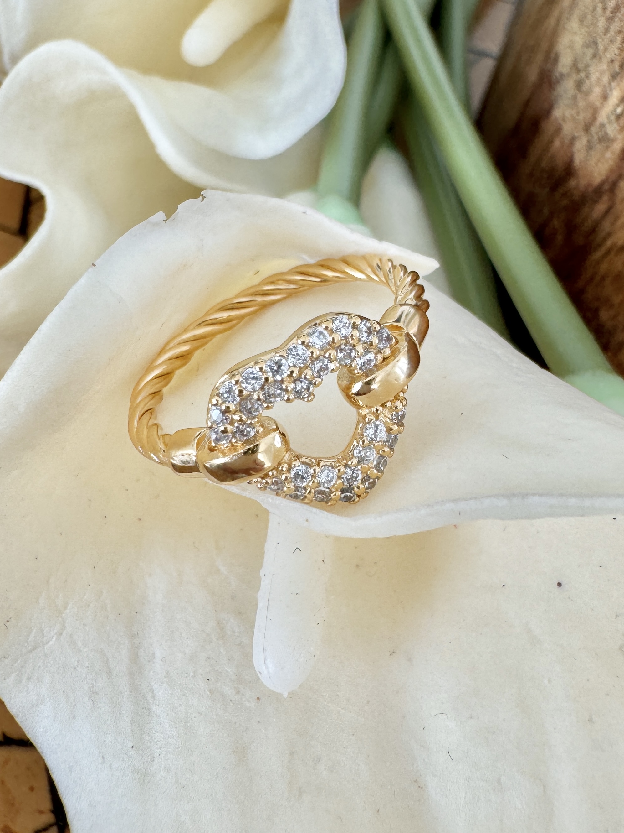 Product: Italian Pave Open Heart Ring