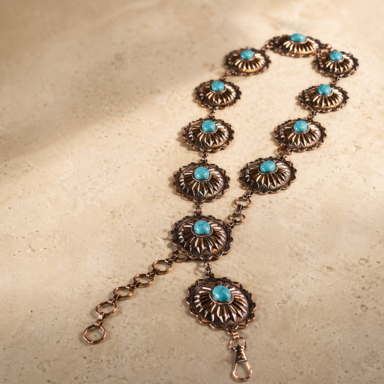 THE BRONZE TURQUOISE CHAIN BELT | Queeny display picture 2