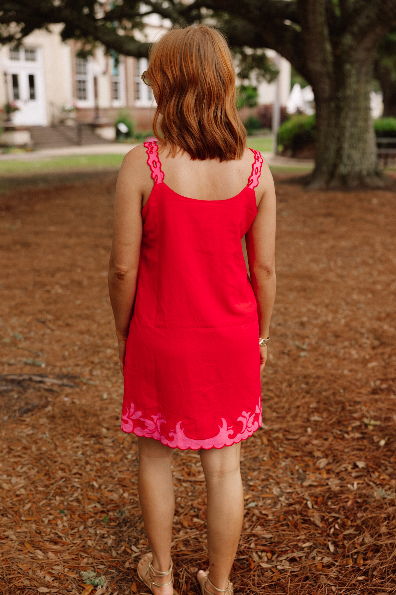 Red Embroidered Mini Shift Dress | Fly Boutique
